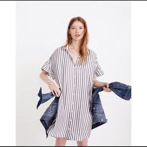 Madewell {striped ruffle sleeve shirt dress}